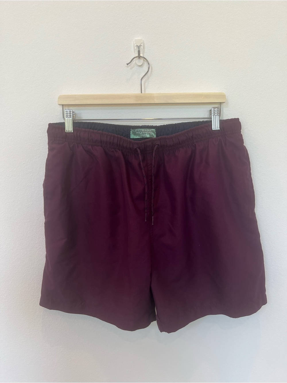 Men's Primark Size Large Maroon / Purple Swim Trunks w/ Pockets and Mesh Liner